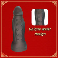6.69in Black Liquid Silicone Realistic Spiked Dildo For Female Masturbation