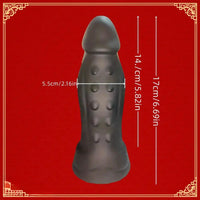 6.69in Black Liquid Silicone Realistic Spiked Dildo For Female Masturbation
