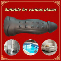 6.69in Black Liquid Silicone Realistic Spiked Dildo For Female Masturbation
