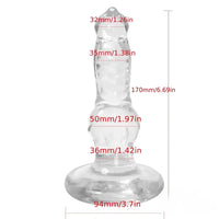 6.69in Clear Animal Dog Cock Dildo For G-Spot Vaginal Sex Stimulation