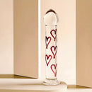 6.69in Crystal Heart Glass Clear Dildo Suction Cup Elegant Anal Sex Toy