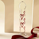 6.69in Crystal Heart Glass Clear Dildo Suction Cup Elegant Anal Sex Toy