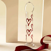 6.69in Crystal Heart Glass Clear Dildo Suction Cup Elegant Anal Sex Toy