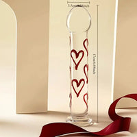 6.69in Crystal Heart Glass Clear Dildo Suction Cup Elegant Anal Sex Toy