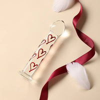 6.69in Crystal Heart Glass Clear Dildo Suction Cup Elegant Anal Sex Toy