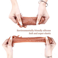 6.69in Enlarge Vibrating Cock Sleeve For Men Fucking Sex Toy