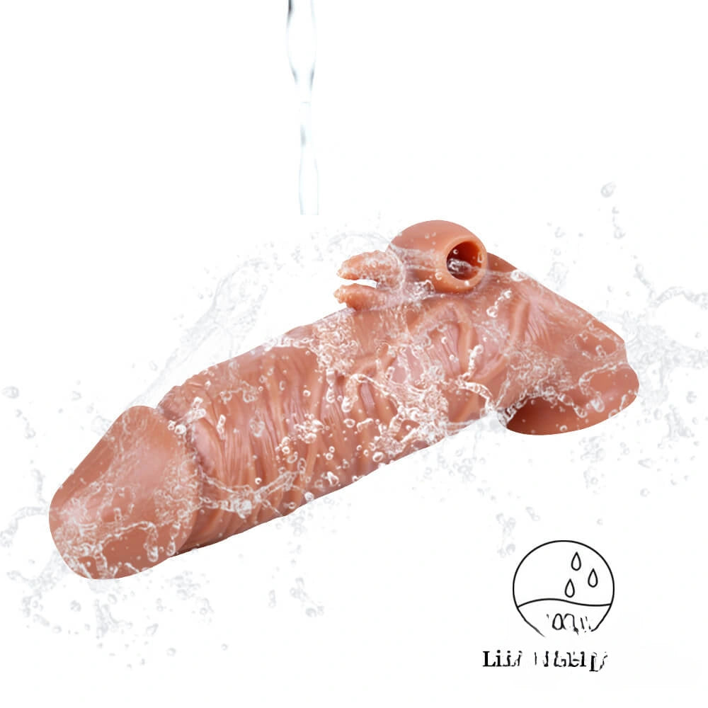 6.69in Enlarge Vibrating Cock Sleeve For Men Fucking Sex Toy