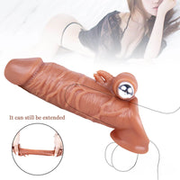 6.69in Enlarge Vibrating Cock Sleeve For Men Fucking Sex Toy