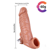 6.69in Enlarge Vibrating Cock Sleeve For Men Fucking Sex Toy