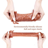 6.69in Enlarge Vibrating Cock Sleeve For Men Fucking Sex Toy