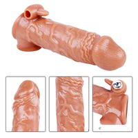6.69in Enlarge Vibrating Cock Sleeve For Men Fucking Sex Toy