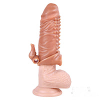 6.69in Enlarge Vibrating Cock Sleeve For Men Fucking Sex Toy