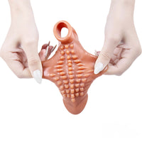 6.69in Enlarge Vibrating Cock Sleeve For Men Fucking Sex Toy