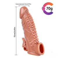 6.69in Enlarge Vibrating Cock Sleeve For Men Fucking Sex Toy