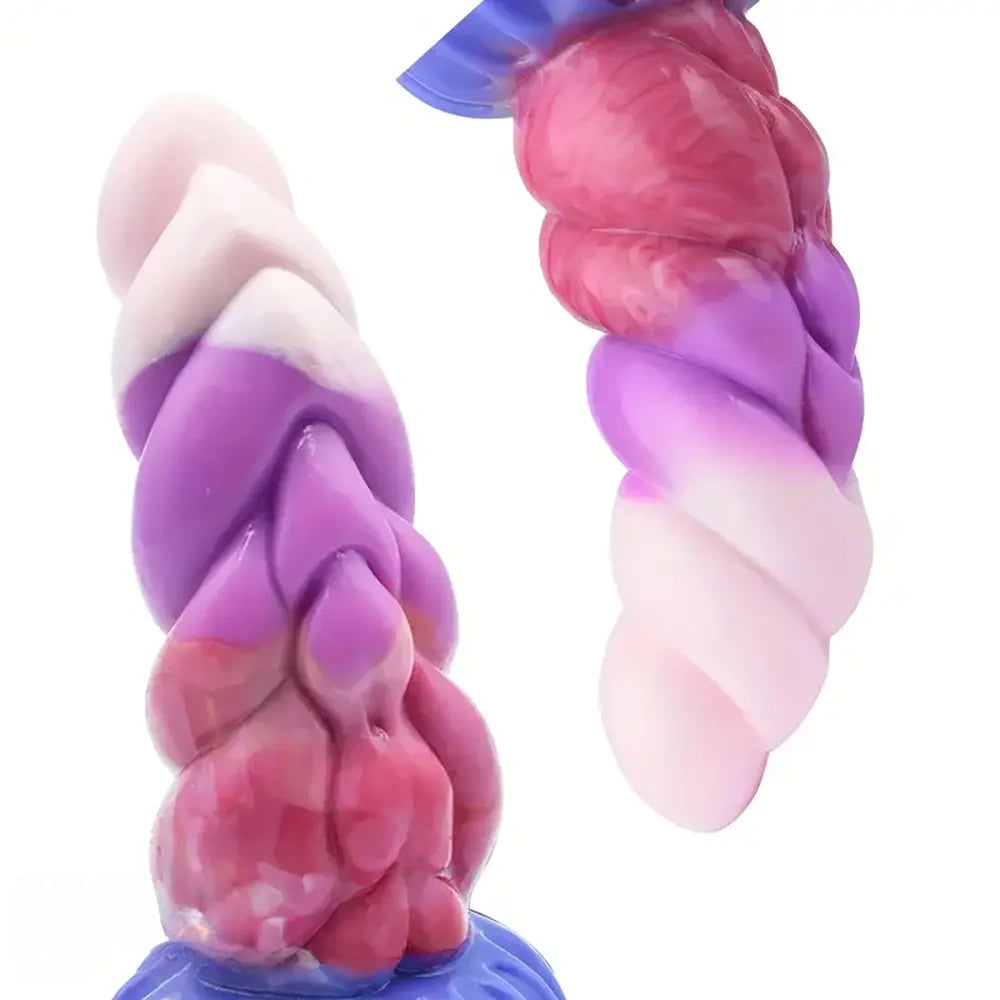 6.69in Fantasy Rainbow Silicone Curved Anal Plug Women Dildo