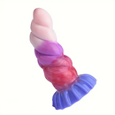 6.69in Fantasy Rainbow Silicone Curved Anal Plug Women Dildo