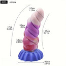6.69in Fantasy Rainbow Silicone Curved Anal Plug Women Dildo