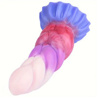 6.69in Fantasy Rainbow Silicone Curved Anal Plug Women Dildo
