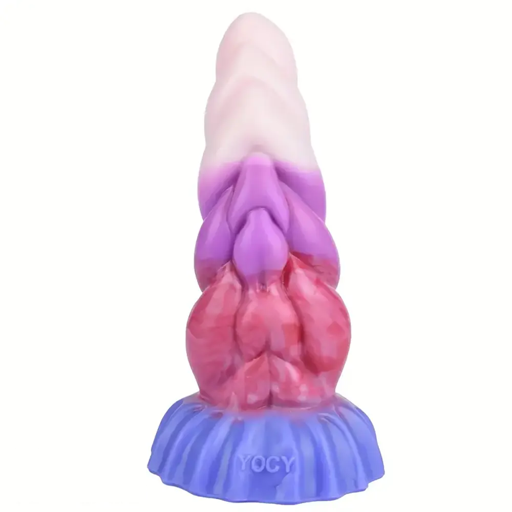 6.69in Fantasy Rainbow Silicone Curved Anal Plug Women Dildo