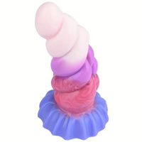 6.69in Fantasy Rainbow Silicone Curved Anal Plug Women Dildo
