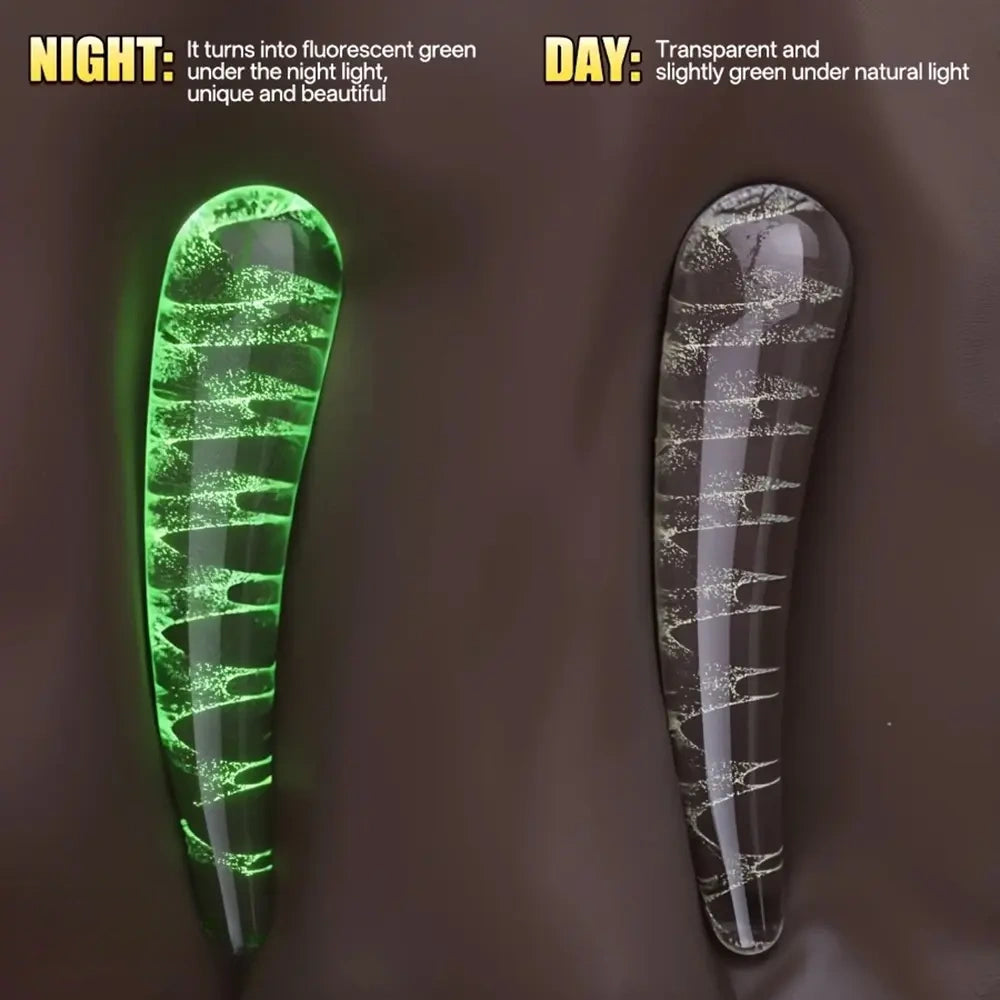 6.69in Fluorescent Glass Nighttime Glow-in-the-Dark Real Unisex Dildo