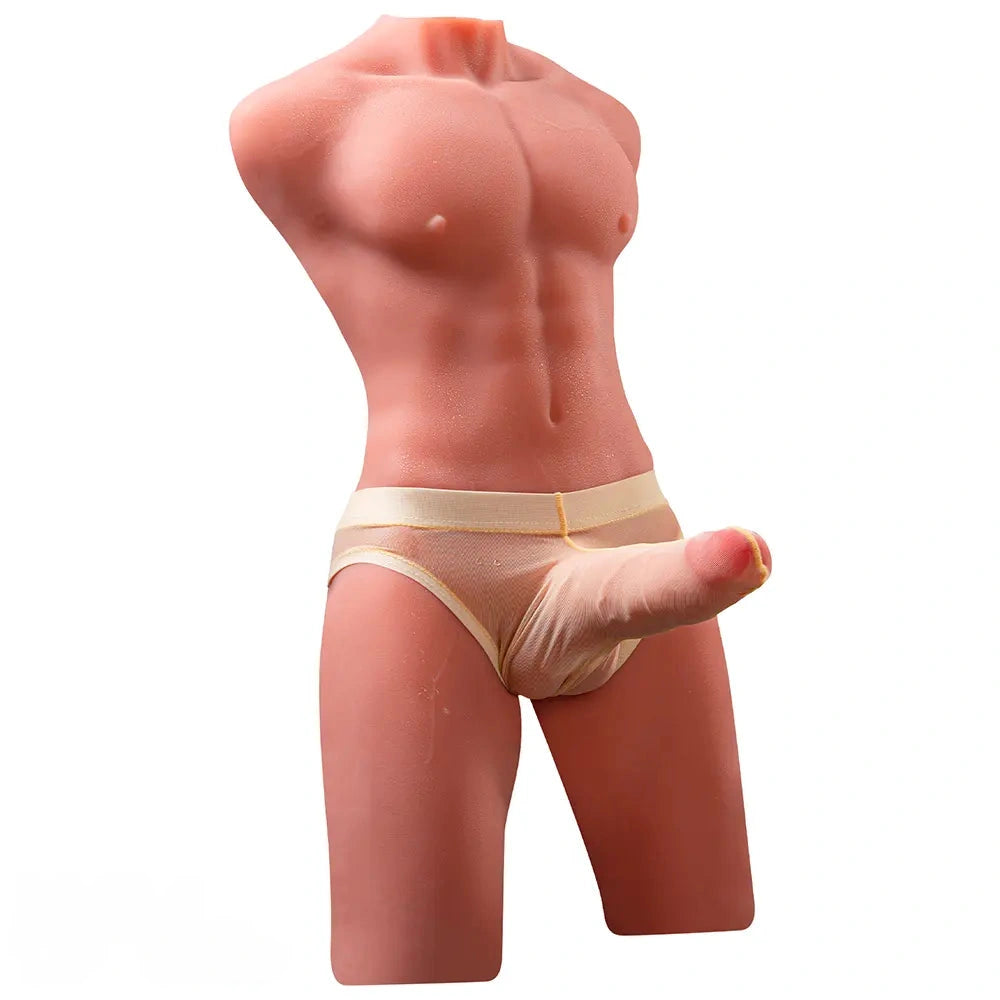 6.69in Life Size Male Torso With Thrusting Vibrating Function Dildo Love Toy