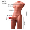6.69in Life Size Male Torso With Thrusting Vibrating Function Dildo Love Toy
