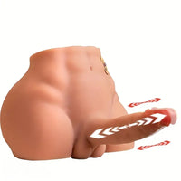 6.69in Lifelike Soft Silicone Thrusting Vibrating Dildo With Sex Torso