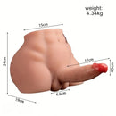 6.69in Lifelike Soft Silicone Thrusting Vibrating Dildo With Sex Torso