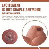 6.69in Lifelike Soft Silicone Thrusting Vibrating Dildo With Sex Torso
