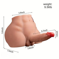 6.69in Lifelike Soft Silicone Thrusting Vibrating Dildo With Sex Torso
