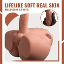 6.69in Lifelike Soft Silicone Thrusting Vibrating Dildo With Sex Torso