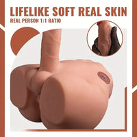 6.69in Lifelike Soft Silicone Thrusting Vibrating Dildo With Sex Torso