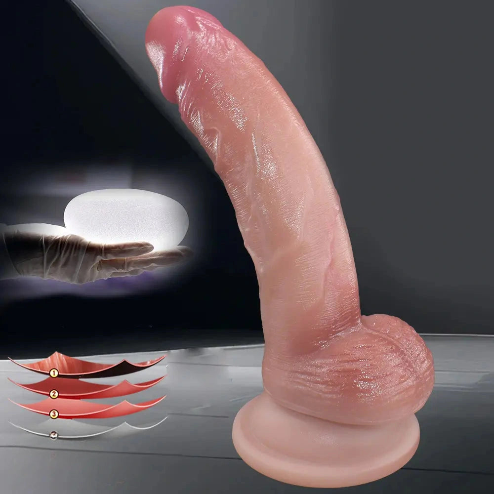 6.69in Liquid Silicone Soft Super Realistic Anal Dildo Sex Toy For Women