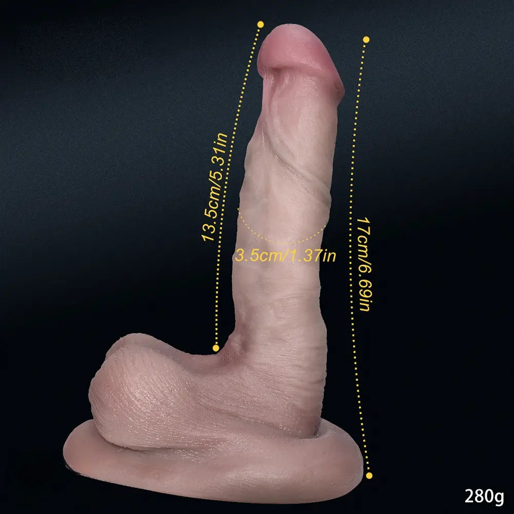 6.69in Liquid Silicone Soft Super Realistic Skin Feeling Real Penis Dildo