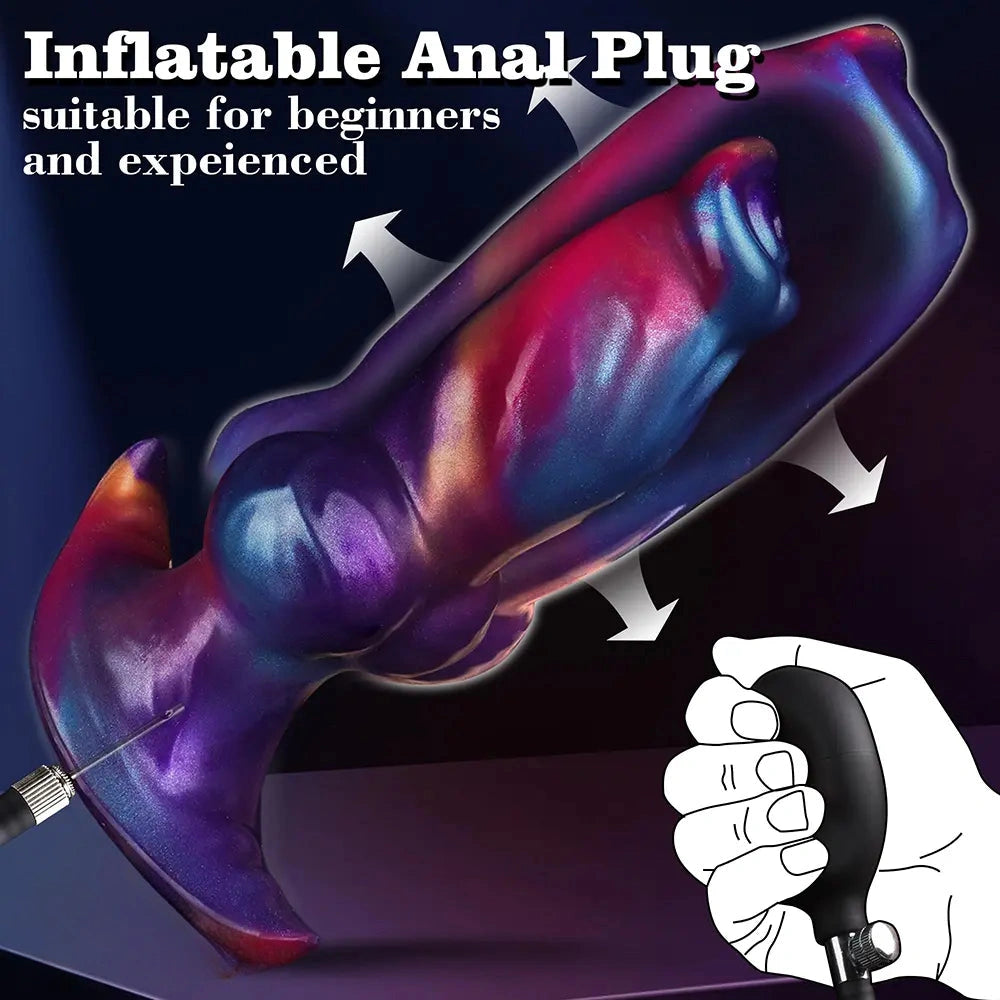 6.69in Monster Knot Inflatable Dildo For Anal Vaginal Knot Massage