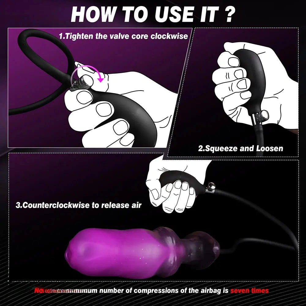 6.69in Monster Knot Inflatable Dildo For Anal Vaginal Knot Massage