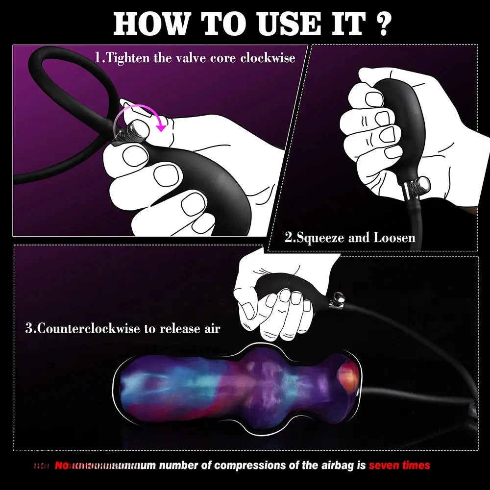 6.69in Monster Knot Inflatable Dildo For Anal Vaginal Knot Massage