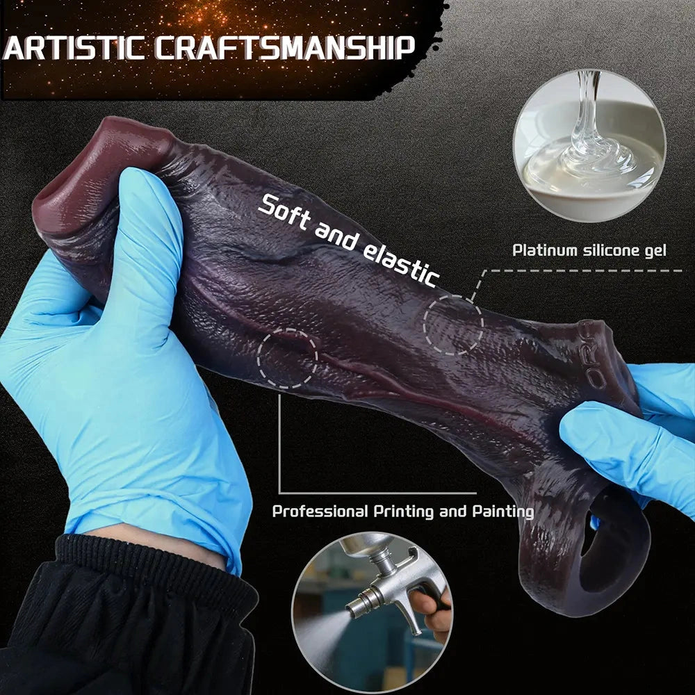 6.69in Platinum Silicone Realistic Men Penis Sleeve Dildo Suitable For Dating