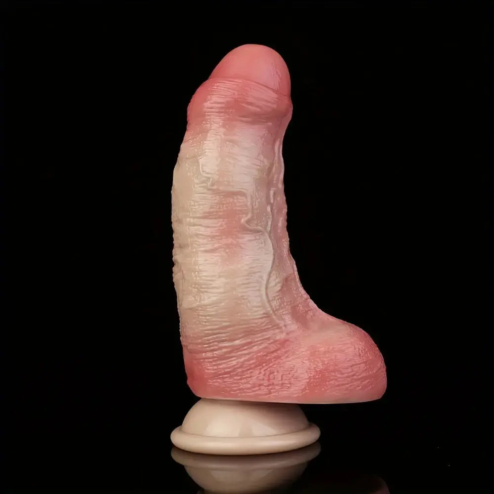 6.69in Realistic Female Manual Dual Density Silicone Soft Thick Cock Dildo