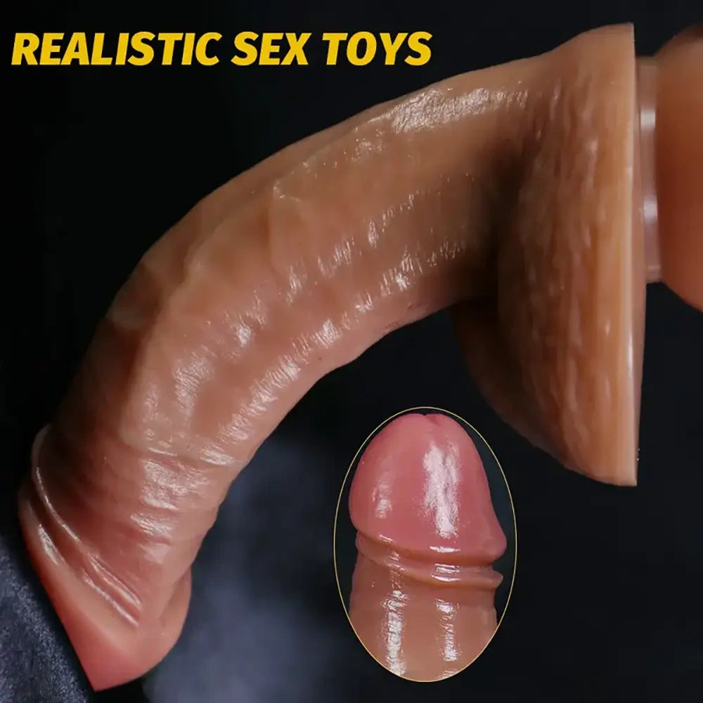 6.69in Realistic Penis Soft Silicone Dildo For Female Massage Sex Toy