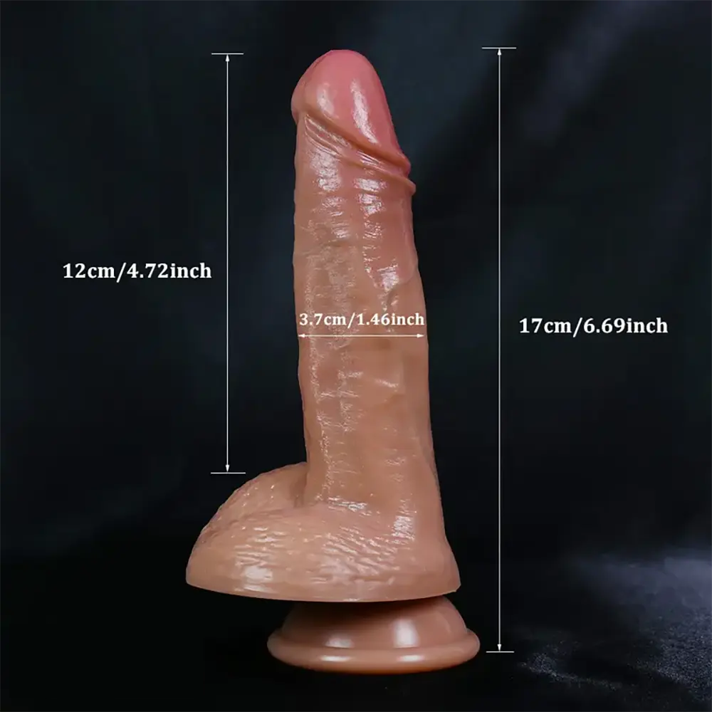 6.69in Realistic Penis Soft Silicone Dildo For Female Massage Sex Toy