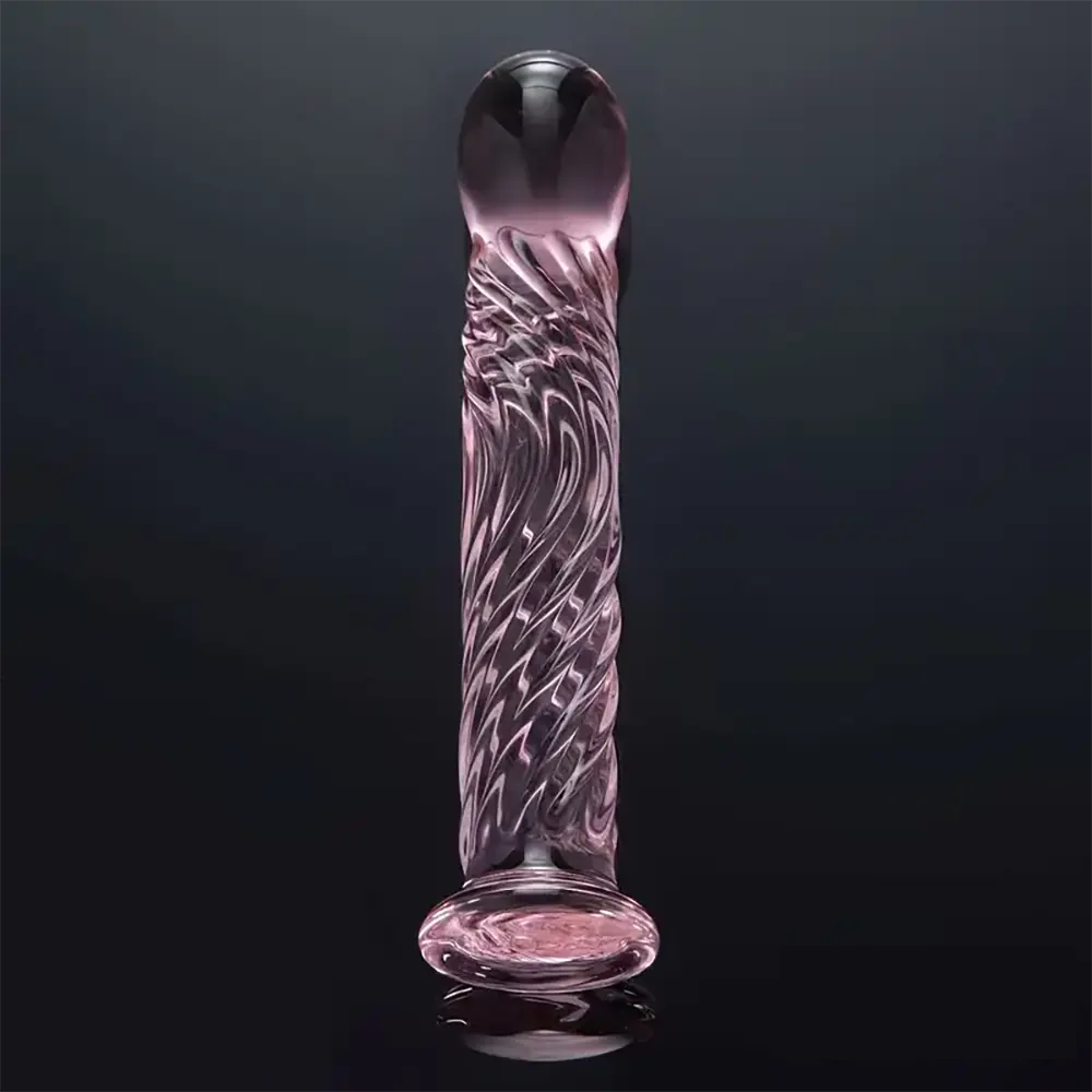 6.69in Realistic Pink Threaded Glass Dildo For Female Sex Pleasure