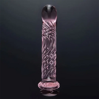 6.69in Realistic Pink Threaded Glass Dildo For Female Sex Pleasure