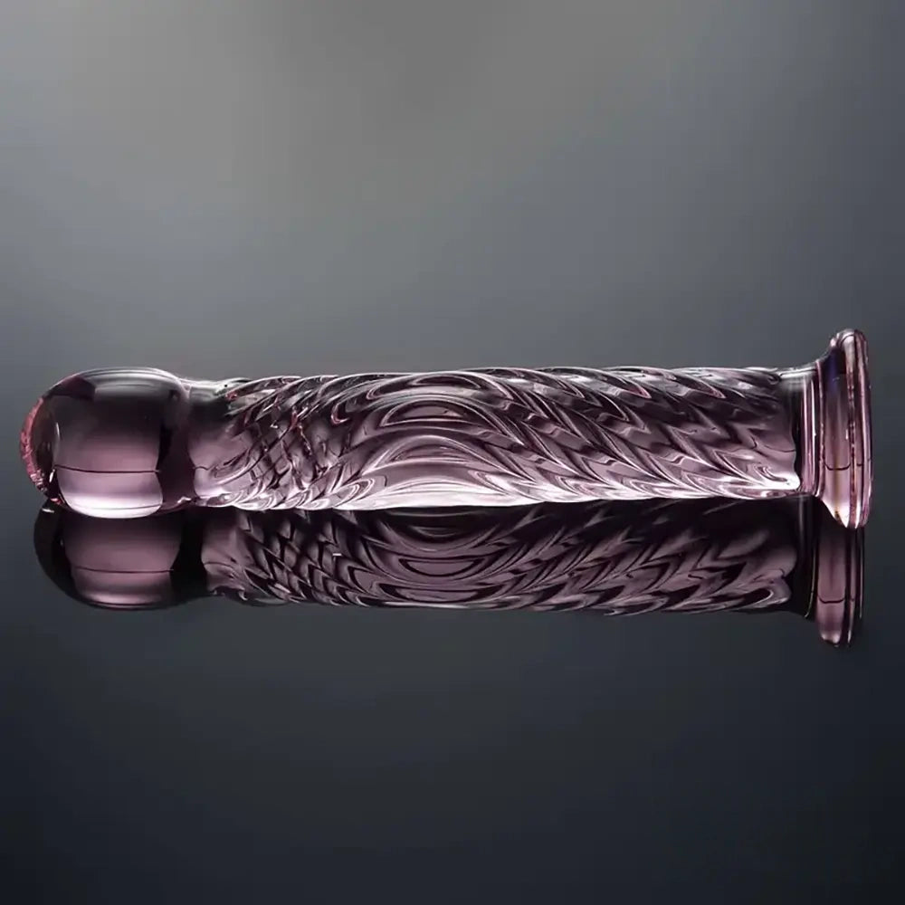 6.69in Realistic Pink Threaded Glass Dildo For Female Sex Pleasure