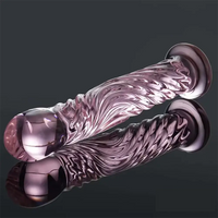 6.69in Realistic Pink Threaded Glass Dildo For Female Sex Pleasure