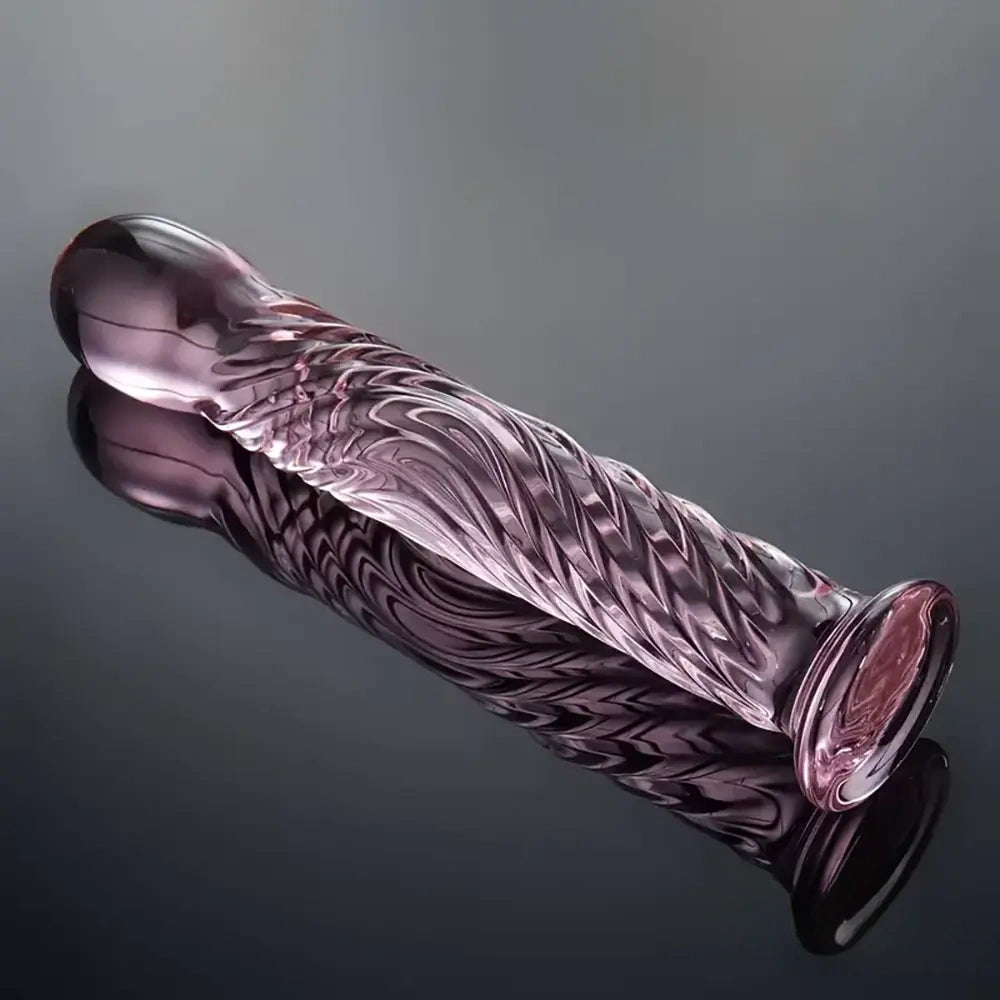 6.69in Realistic Pink Threaded Glass Dildo For Female Sex Pleasure