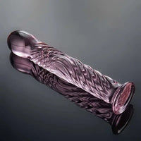 6.69in Realistic Pink Threaded Glass Dildo For Female Sex Pleasure
