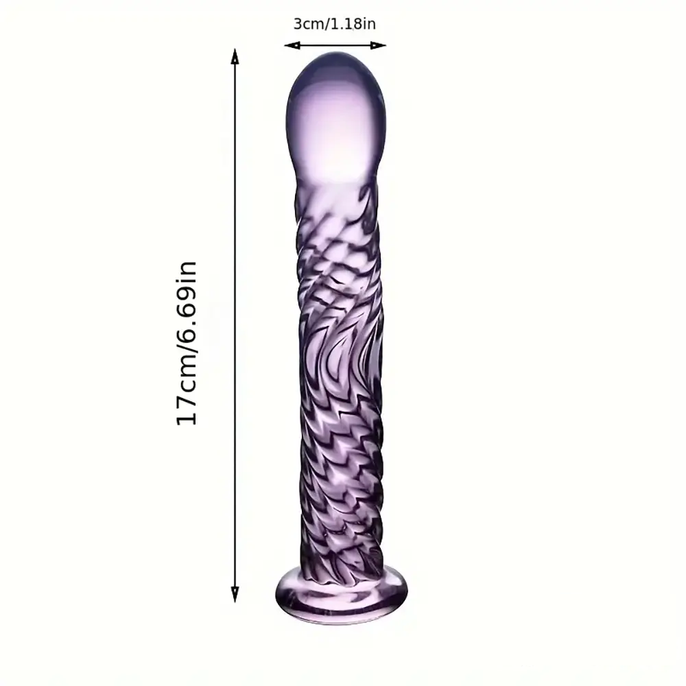 6.69in Realistic Pink Threaded Glass Dildo For Female Sex Pleasure