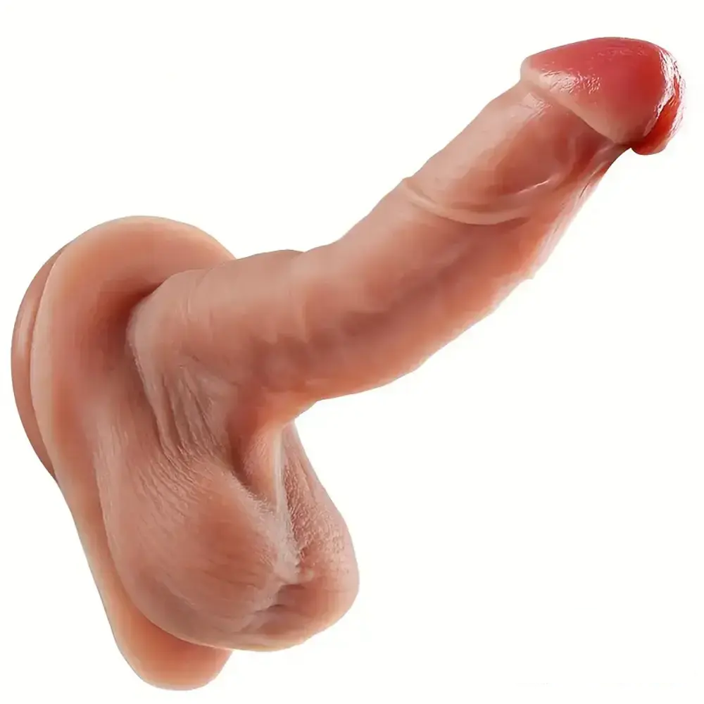 6.69in Realistic Silicone Soft Dildo For Women Anus Clit Hand-Free Play